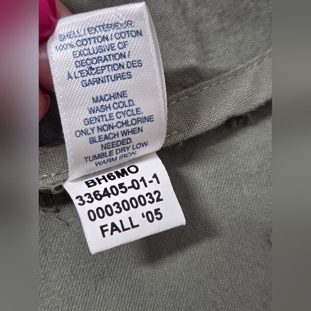 OLD NAVY VINTAGE 100% COTTON Y2K ARMY GREEN JACKET BLAZER W/EMBROIDERY sz S NEW - Picture 4 of 11
